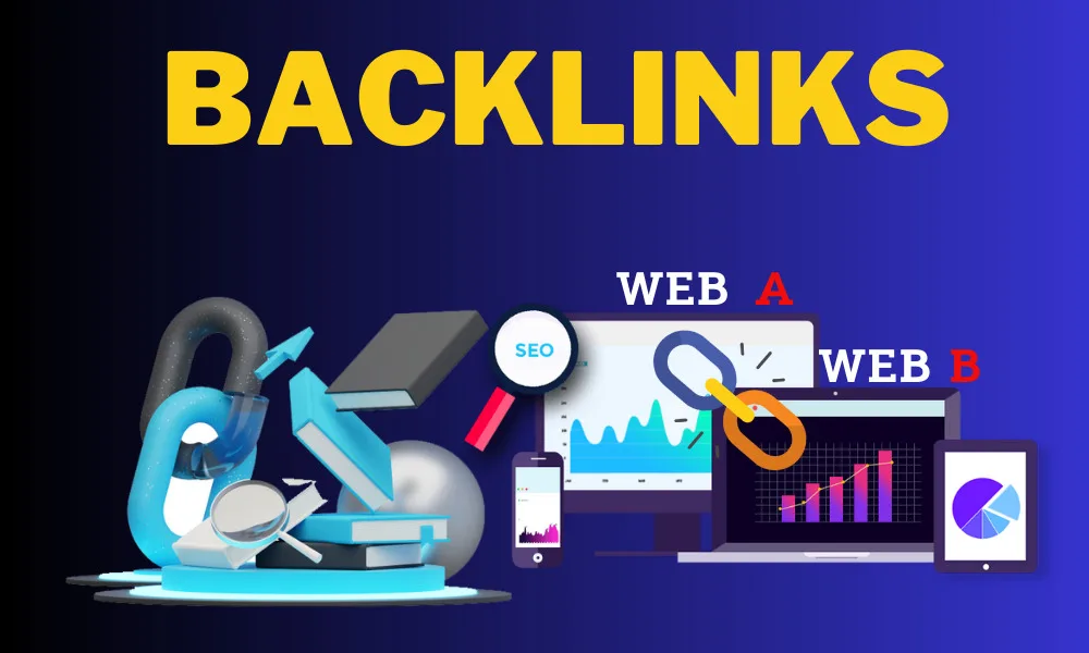 Backlinks. Backlinks chain with two computers and books